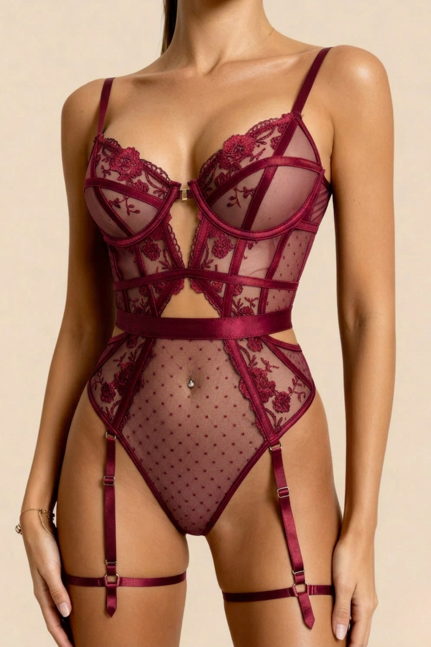 Shadow Bordeaux Bodysuit